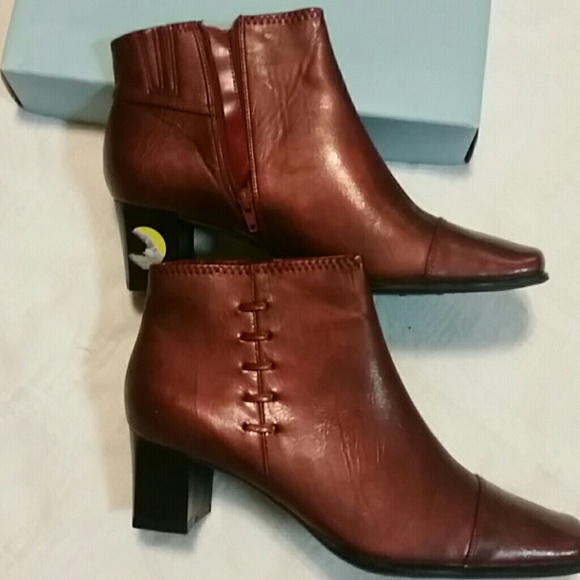 burgundy ankle boots ladies